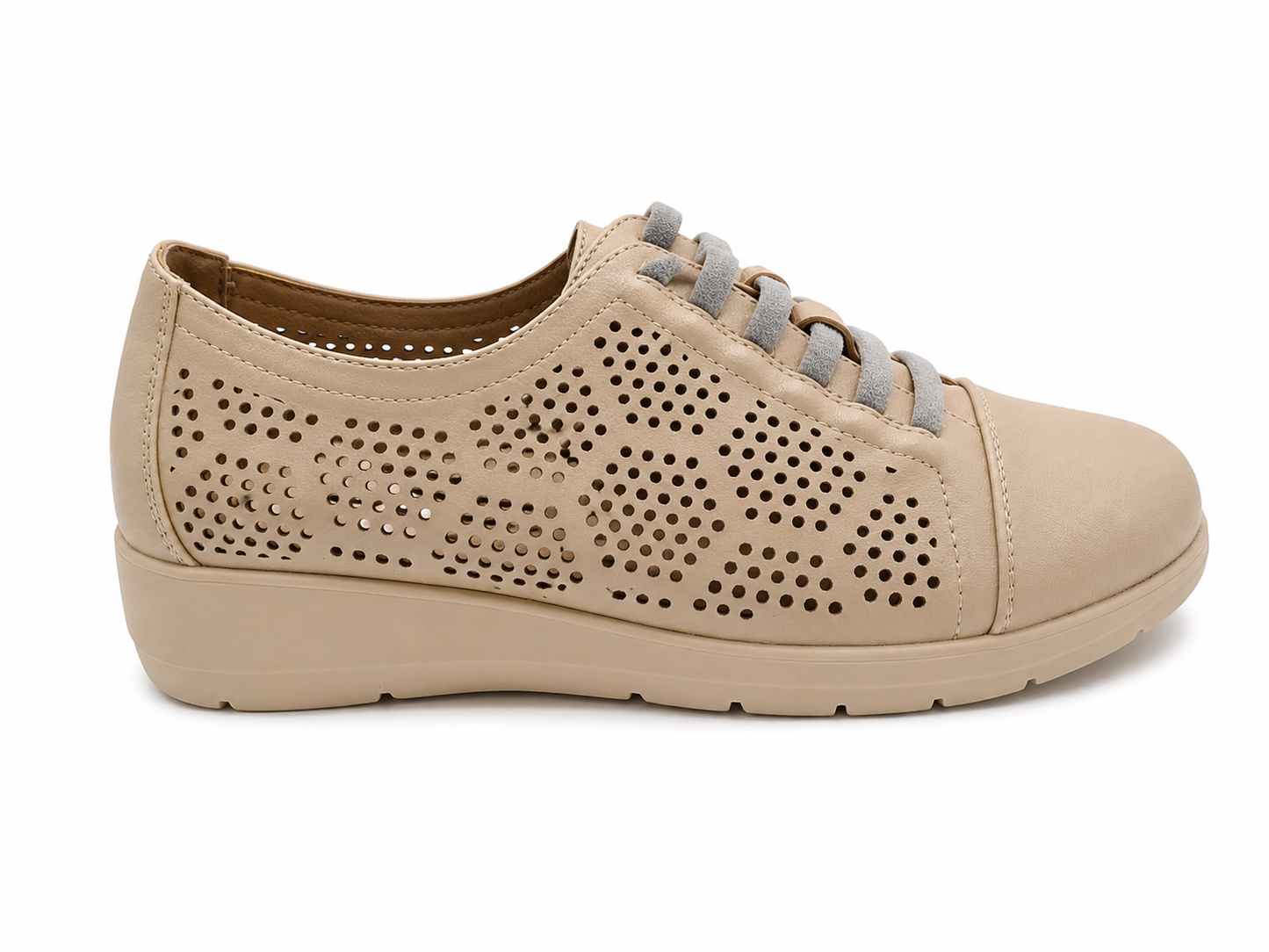 Mocasines Mujer Verano Transpirables Perforados Súper Cómodos Suela de Goma Antideslizante Zapatos Casual Primavera Color Nude