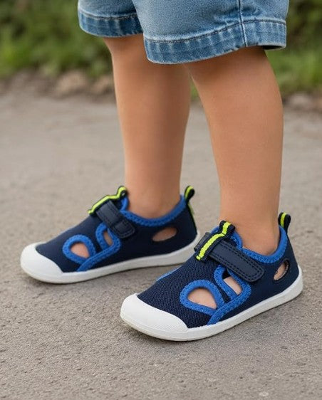 Sandalias Bebes y Niños Respetuoso textil Velcro Azul