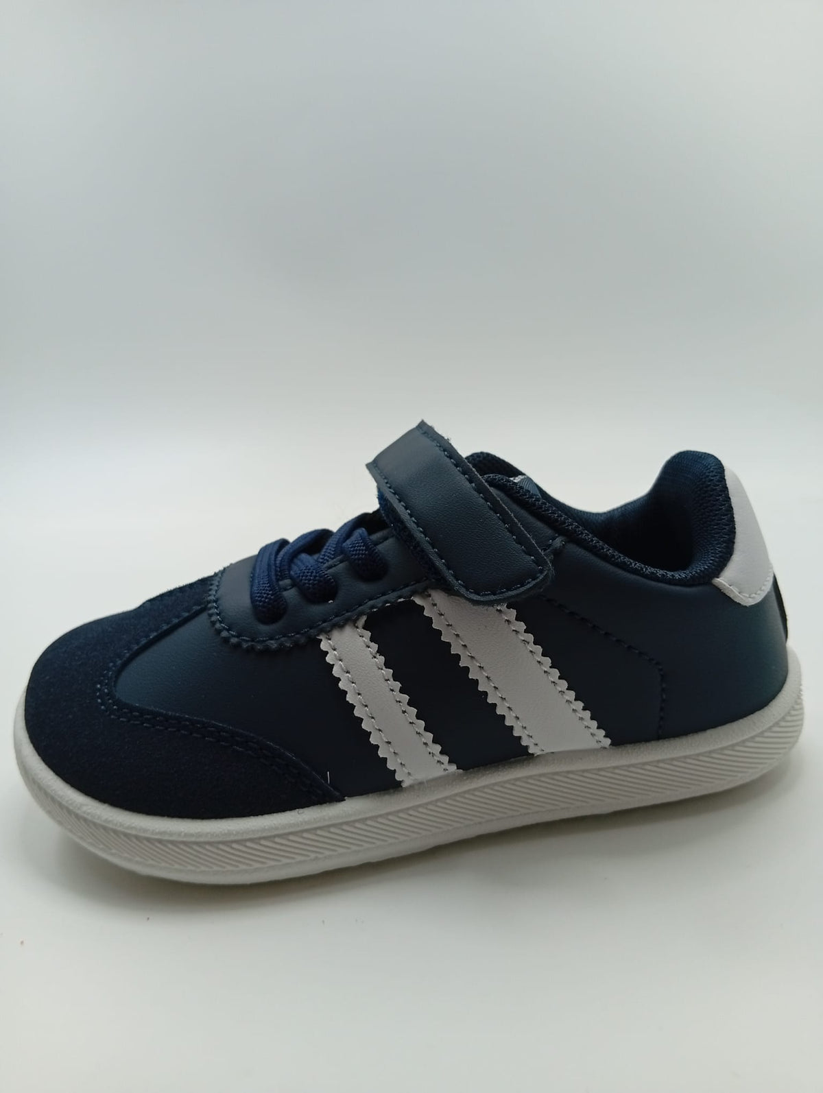 Tenis Niños Respetuoso Velcro Azul Marino y Blanco
