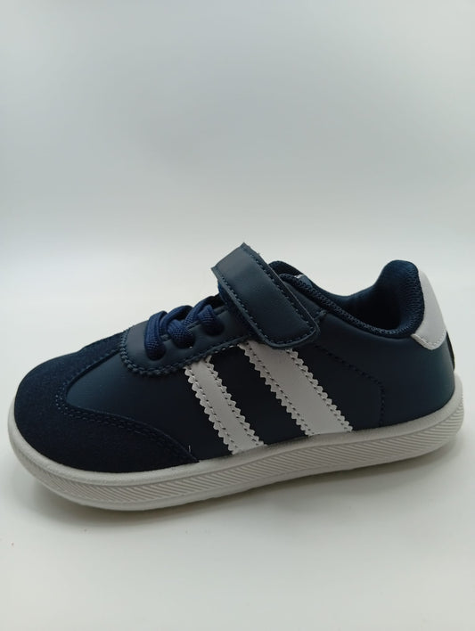 Tenis Niños Respetuoso Velcro Azul Marino y Blanco