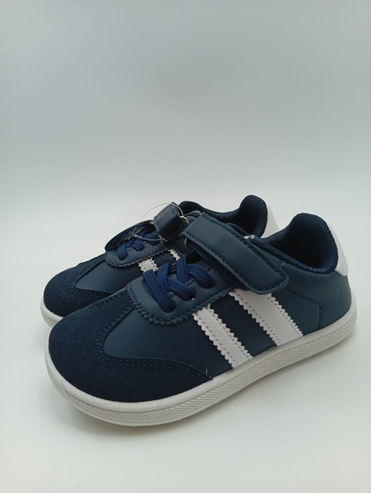 Tenis Niños Respetuoso Velcro Azul Marino y Blanco