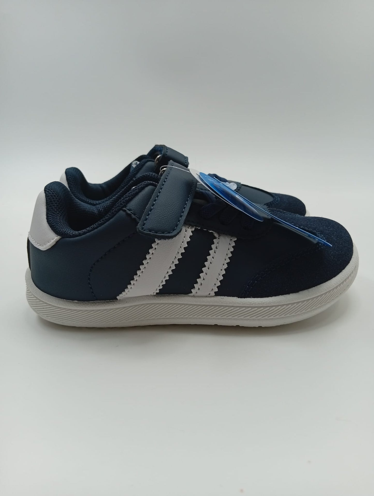 Tenis Niños Respetuoso Velcro Azul Marino y Blanco