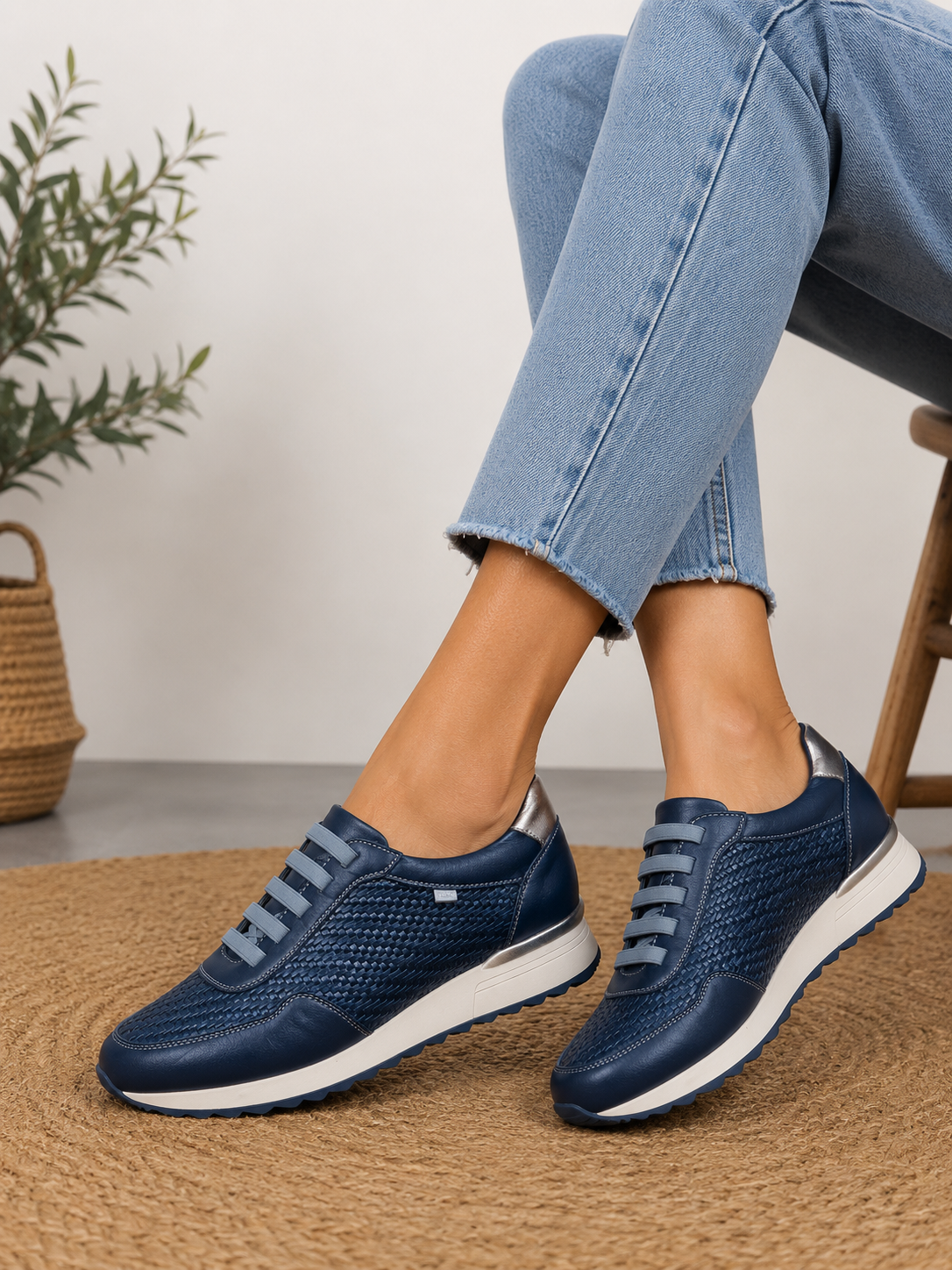 Zapatillas Deportivas Mujer Verano Transpirables  Súper Cómodos Suela de Goma Antideslizante Zapatos Casual Primavera Color Azul