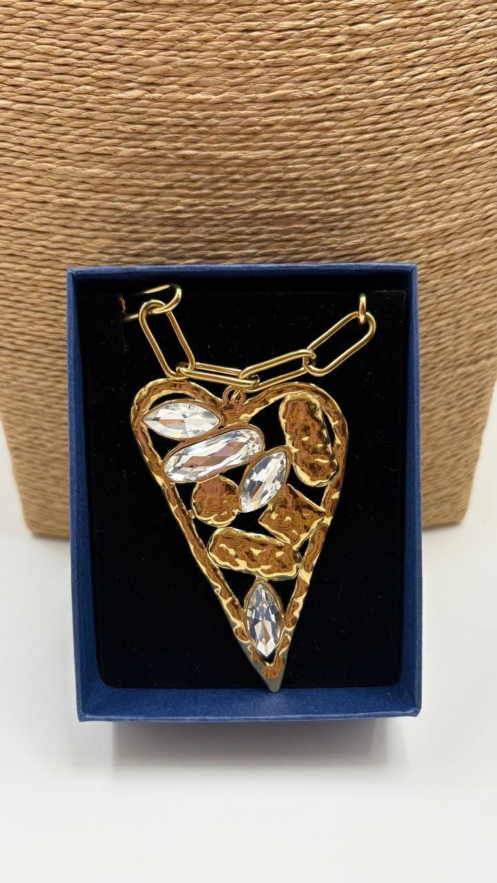 Cadena con Colgante de Acero Dorado